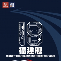 舷号18！我国第三艘航母福建舰今日首次海试